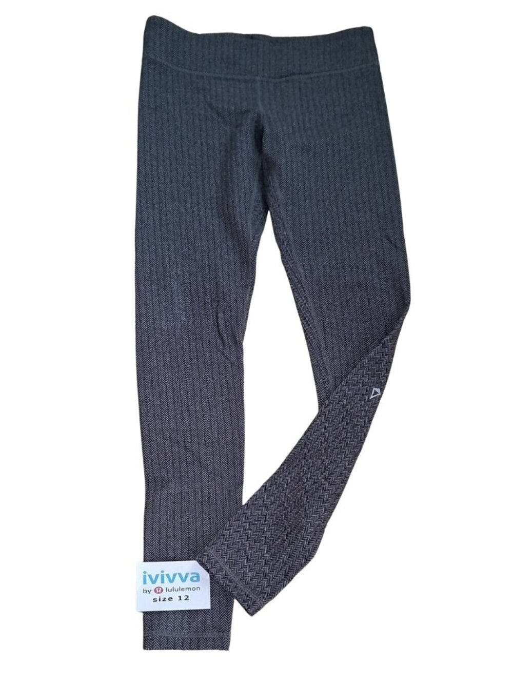 Ivivva Girl by Lululemon 🍋 Herringbone Full Length Leggings grey size 12